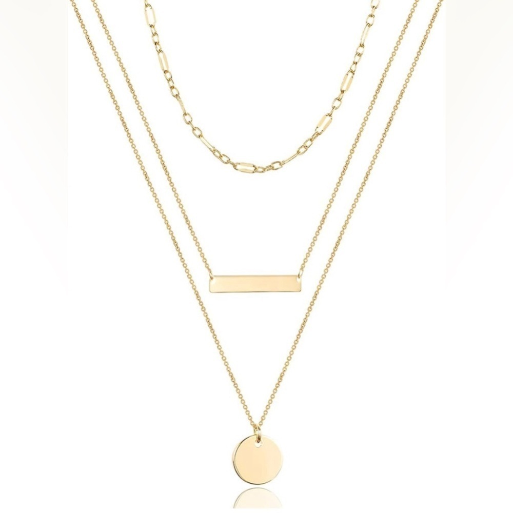 Women’s Necklace 14k Gold Plated 3 Piece Choker Necklace For Women Gold